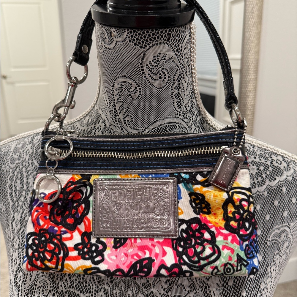 SOLD - Coach Poppy Graffiti Multicolor Floral Accessory Bag